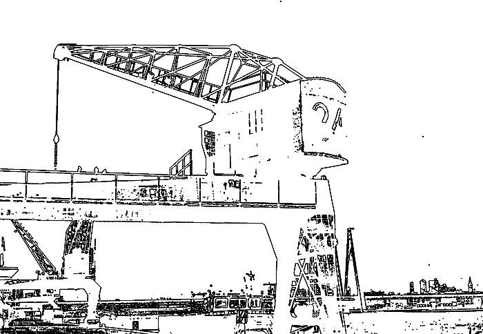 Hafenkran, Lokation: Köln Kategorien: Technik, Verfremdung, Datum: 27.05.1978